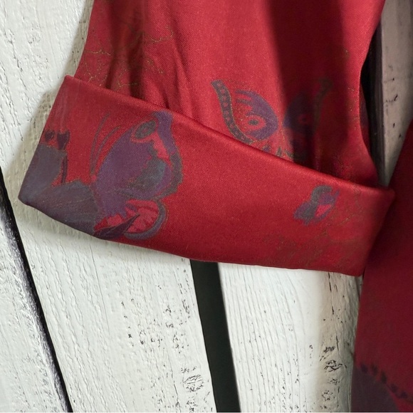 VTG 70s 80s Caribou Peasant Top Women’s Medium Maroon Butterflies Costume Prop‎ - Picture 4 of 14